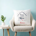 Personalized "Home is Where Mom is" Satin Pillow – Custom Name Cushion