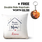 Personalized "Home is Where Mom is" Satin Pillow – Custom Name Cushion