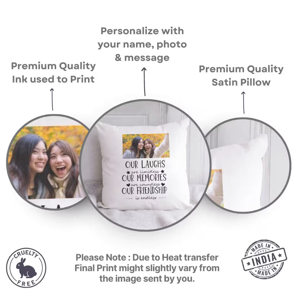 Personalized Photo _Endless Friendship_ Custom Satin Pillow