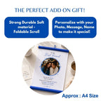 Personalized Blue Hanging Scroll with Photo & Message