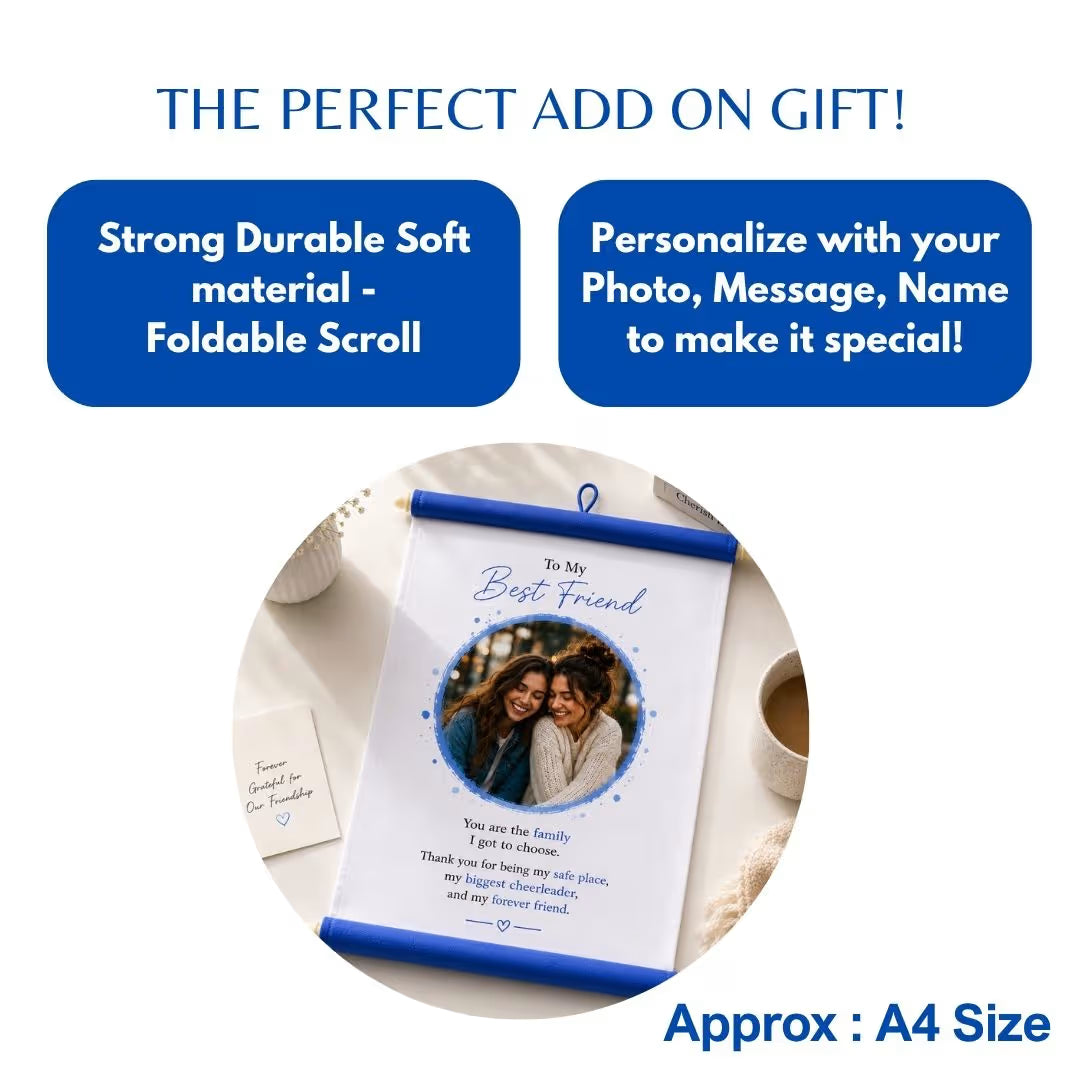 Personalized Blue Hanging Scroll with Photo & Message