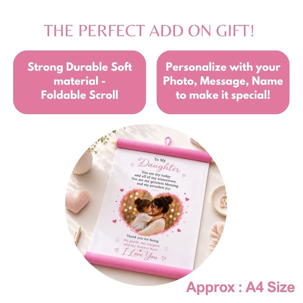 Personalized Pink Hanging Scroll with Photo & Message