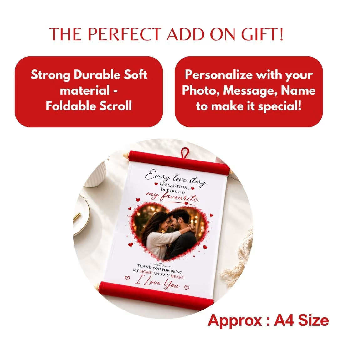 Personalized Red Hanging Scroll with Photo & Message