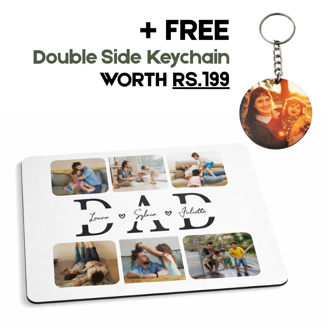 Personalized Photo & Name Mouse Pad for Dad