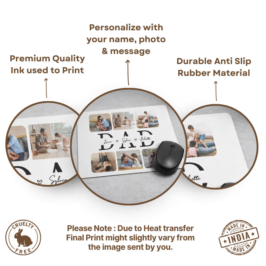 Personalized Photo & Name Mouse Pad for Dad