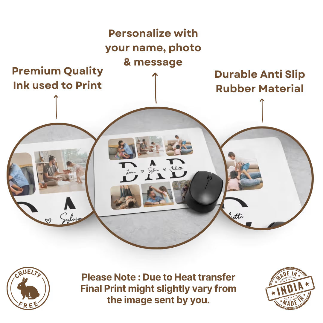 Personalized Photo & Name Mouse Pad for Dad