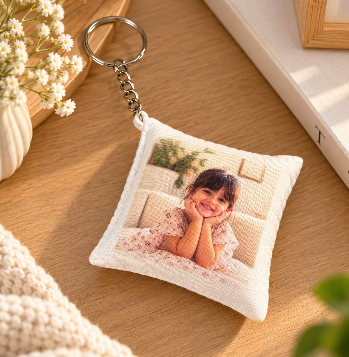 Personalized Photo Pillow Keychain