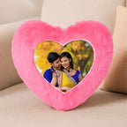 Pink Heart Customized Furr Photo Pillow