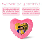 Pink Heart Customized Furr Photo Pillow