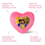 Pink Heart Customized Furr Photo Pillow