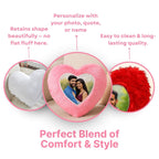 Pink Heart Customized Furr Photo Pillow