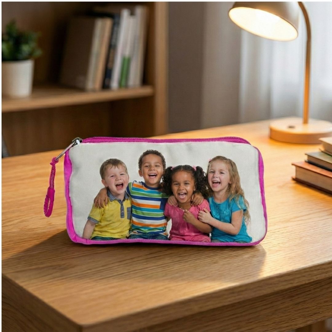 Customized Photo Pink Kids Pouch
