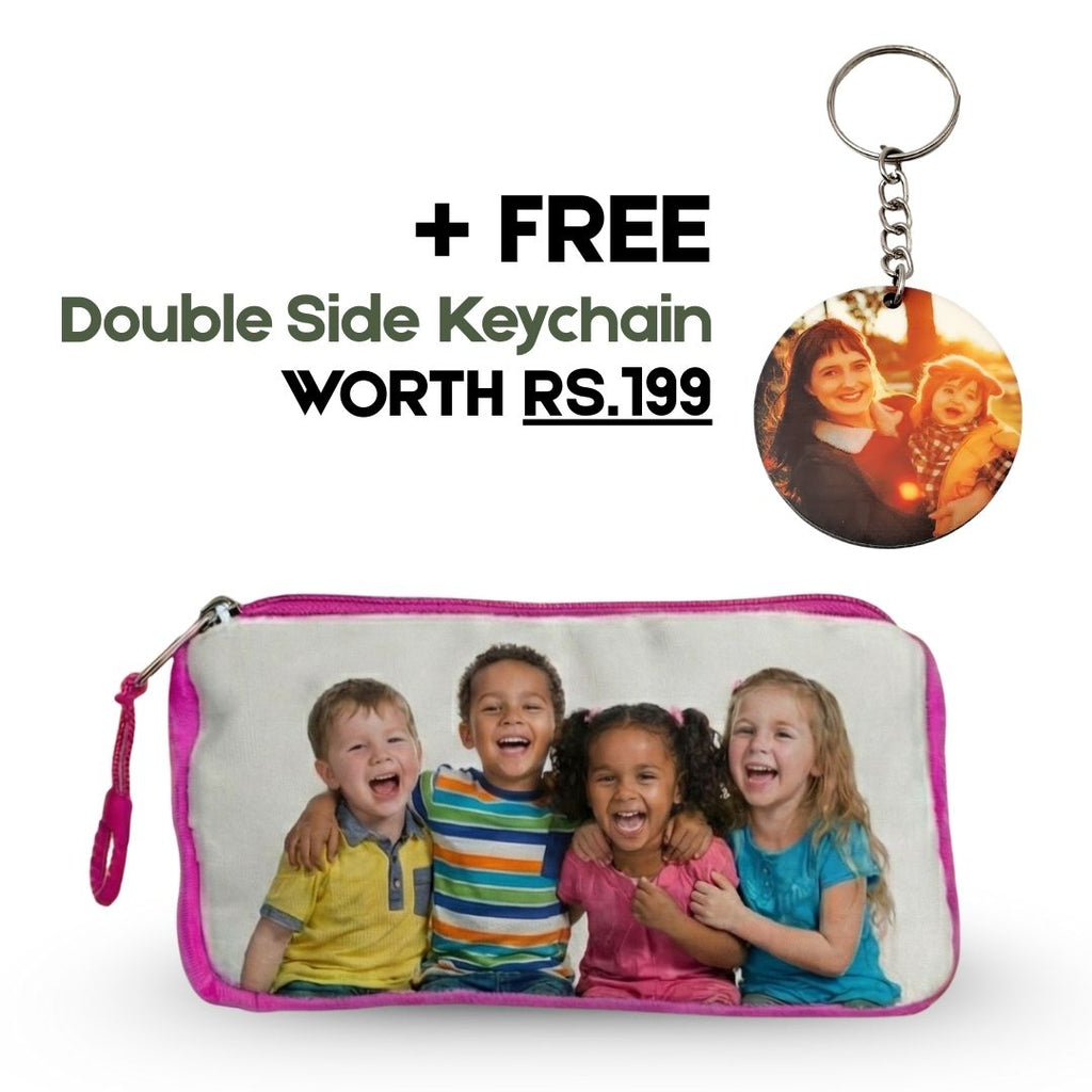 Customized Photo Pink Kids Pouch