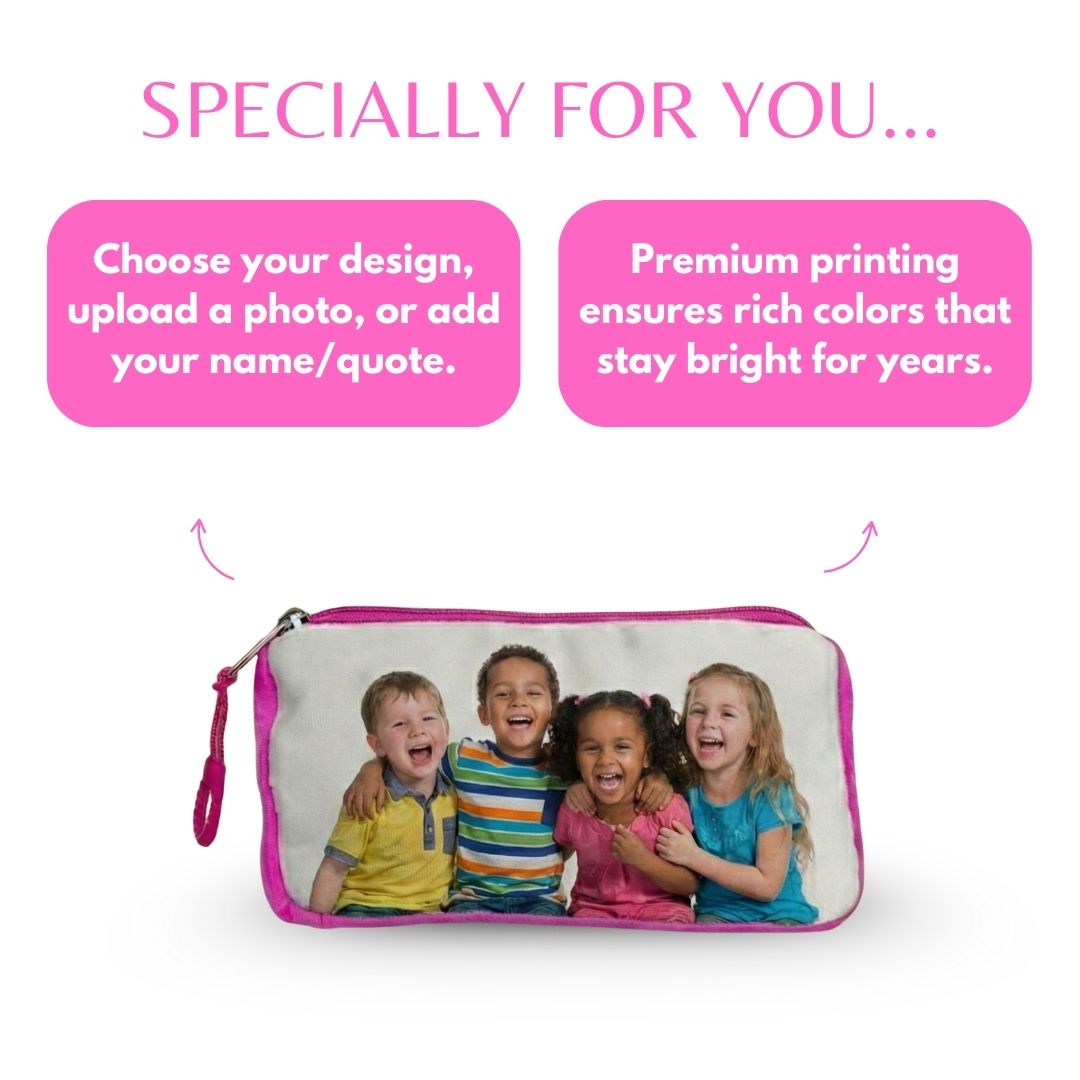 Customized Photo Pink Kids Pouch