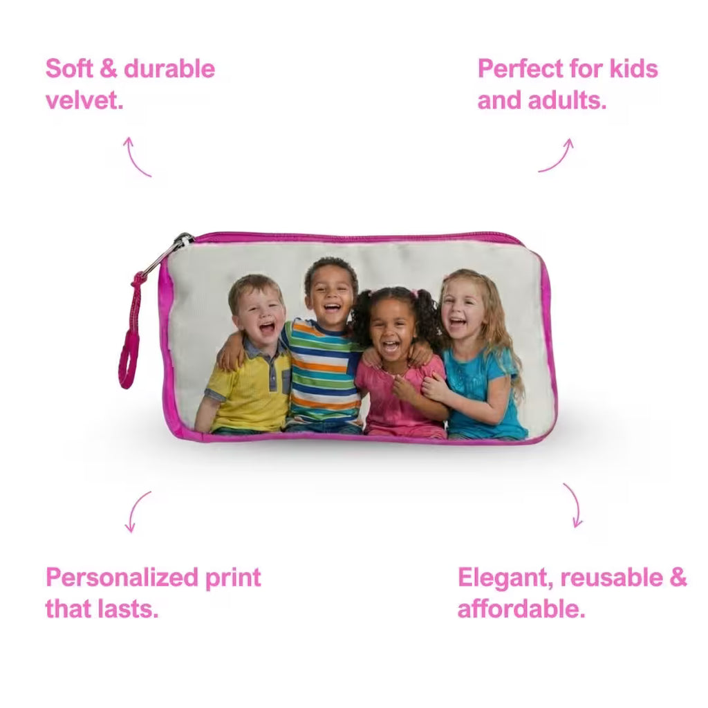 Customized Photo Pink Kids Pouch