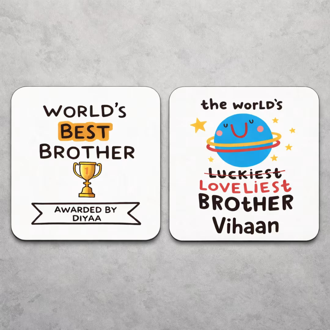 Personalized Quote MDF Square Tea Coaster for Brother