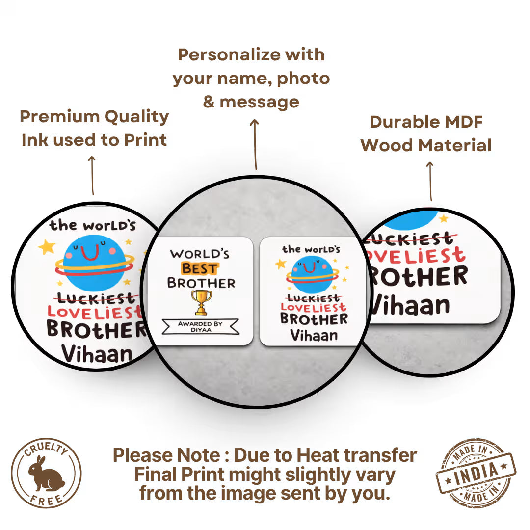 Personalized Quote MDF Square Tea Coaster for Brother