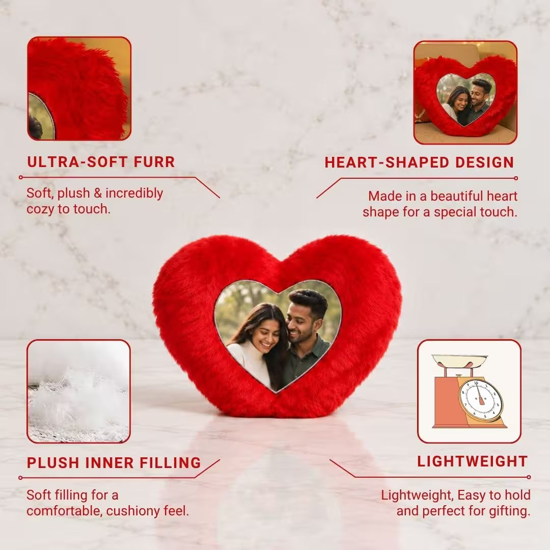 Red Heart Customized Furr Photo Pillow
