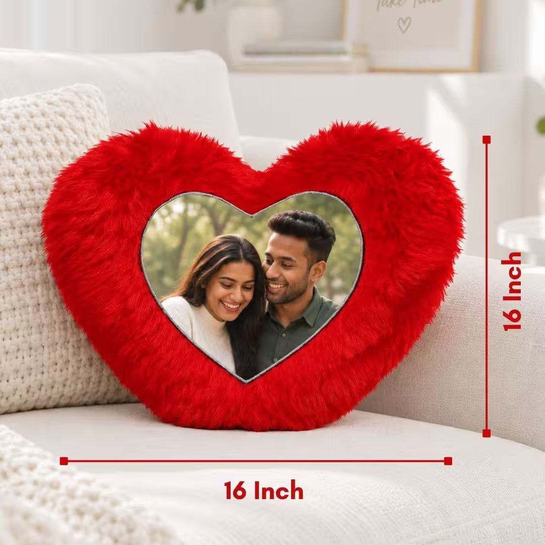 Red Heart Customized Furr Photo Pillow