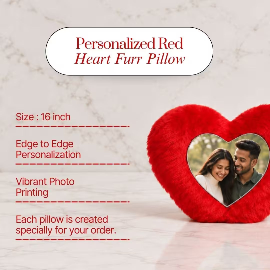 Red Heart Customized Furr Photo Pillow