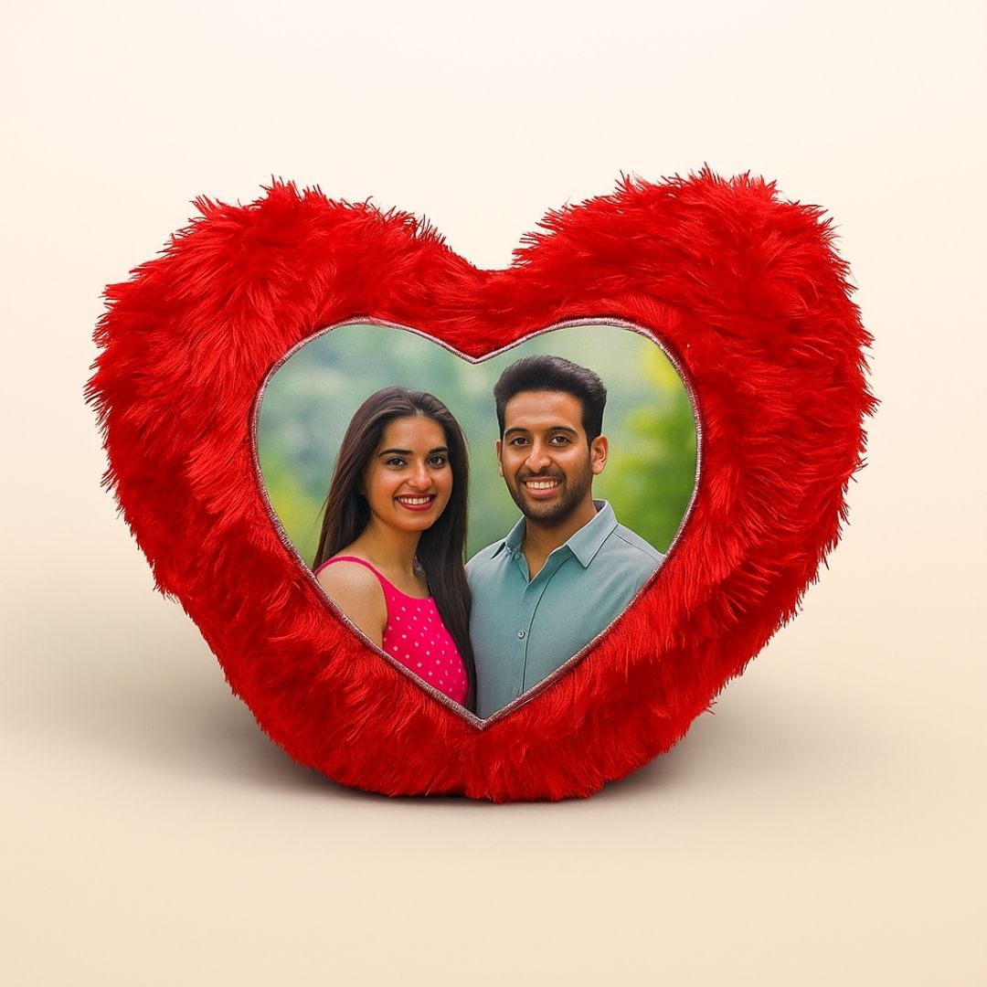 Red Heart Customized Furr Photo Pillow