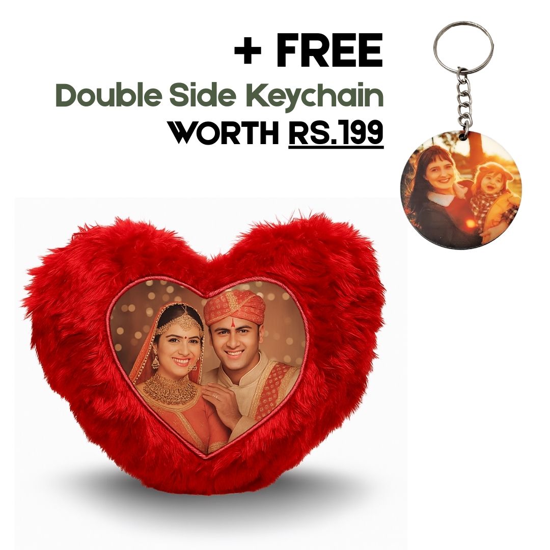 Red Heart Customized Furr Photo Pillow