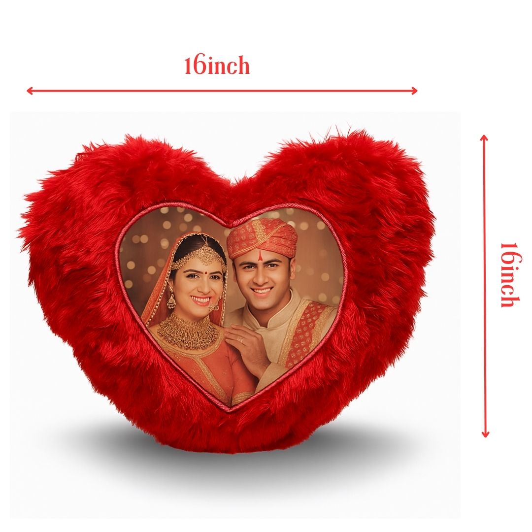 Red Heart Customized Furr Photo Pillow