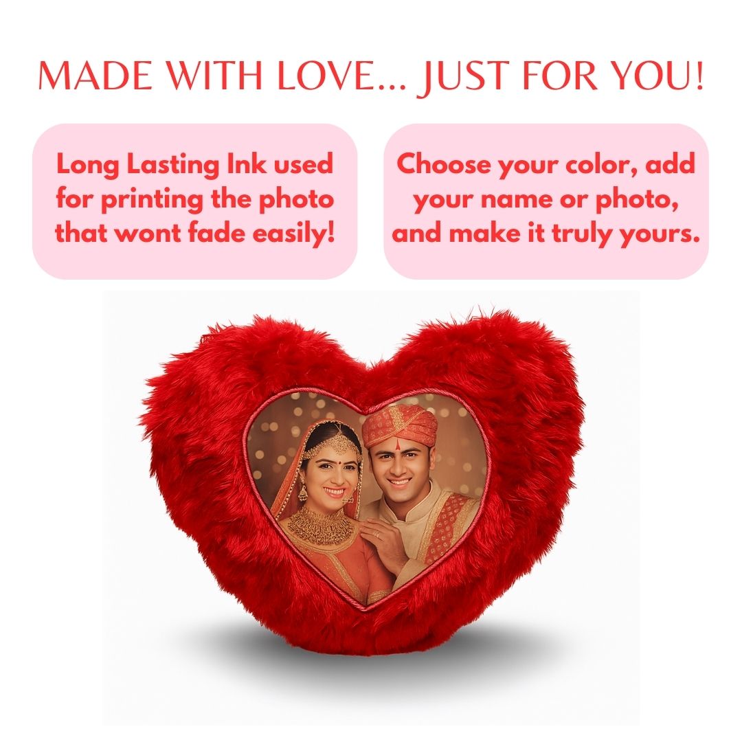 Red Heart Customized Furr Photo Pillow