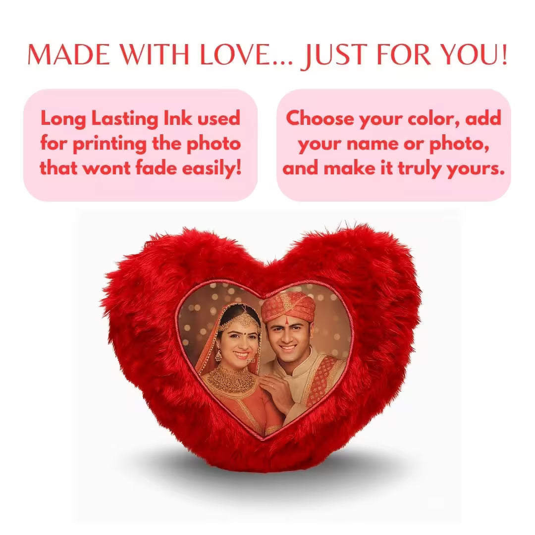 Red Heart Customized Furr Photo Pillow