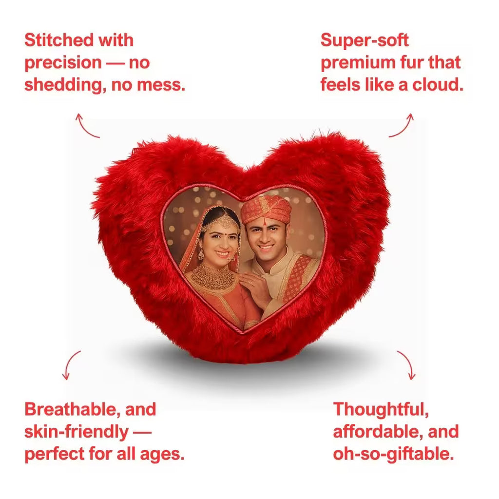 Red Heart Customized Furr Photo Pillow