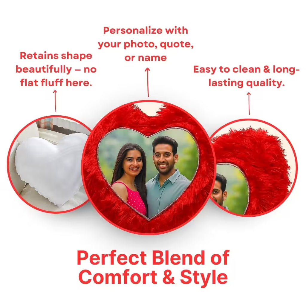 Red Heart Customized Furr Photo Pillow