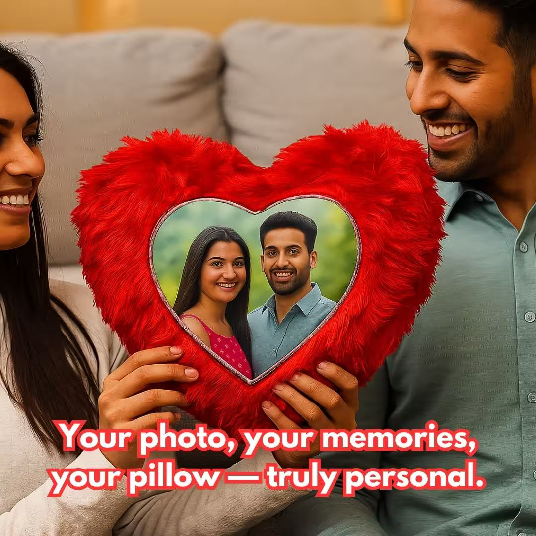 Red Heart Customized Furr Photo Pillow