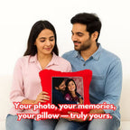 Red Square Customized Furr Photo Pillow
