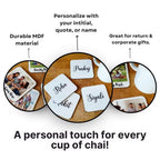 Customized Name Square Tea Coaster - Set of 4