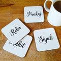 Customized Name Square Tea Coaster - Set of 4