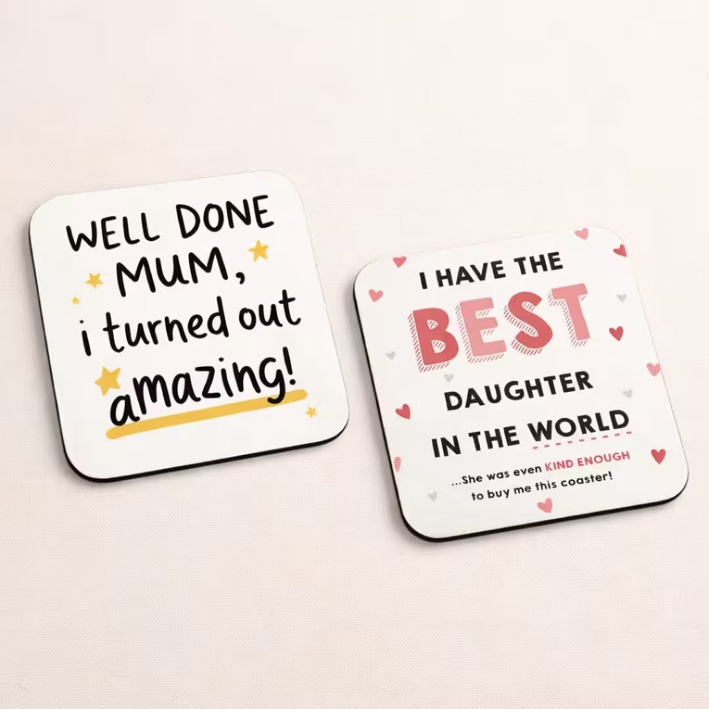 Funny Quotes Square Coaster Set – Sassy Gifts for Mom