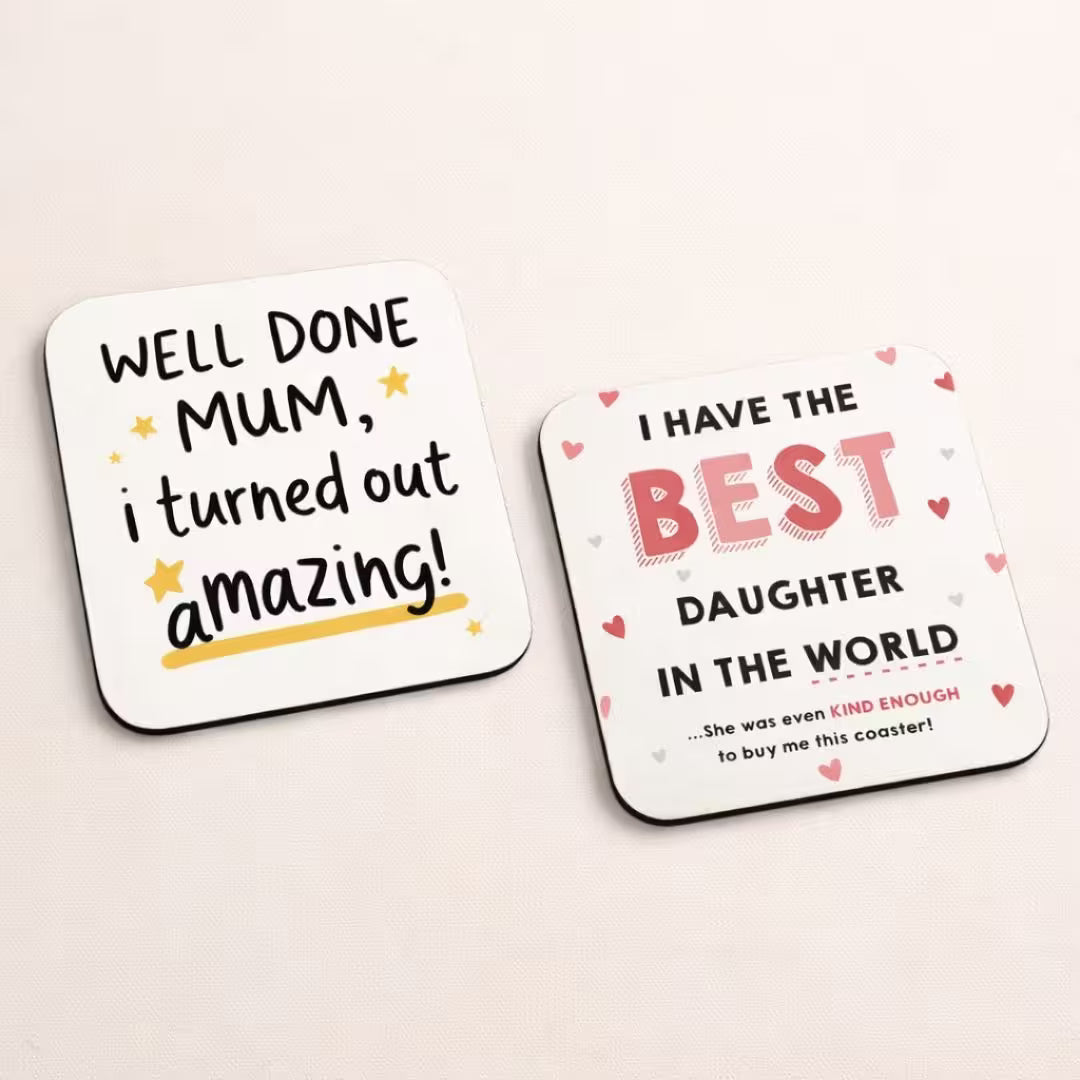 Funny Quotes Square Coaster Set – Sassy Gifts for Mom