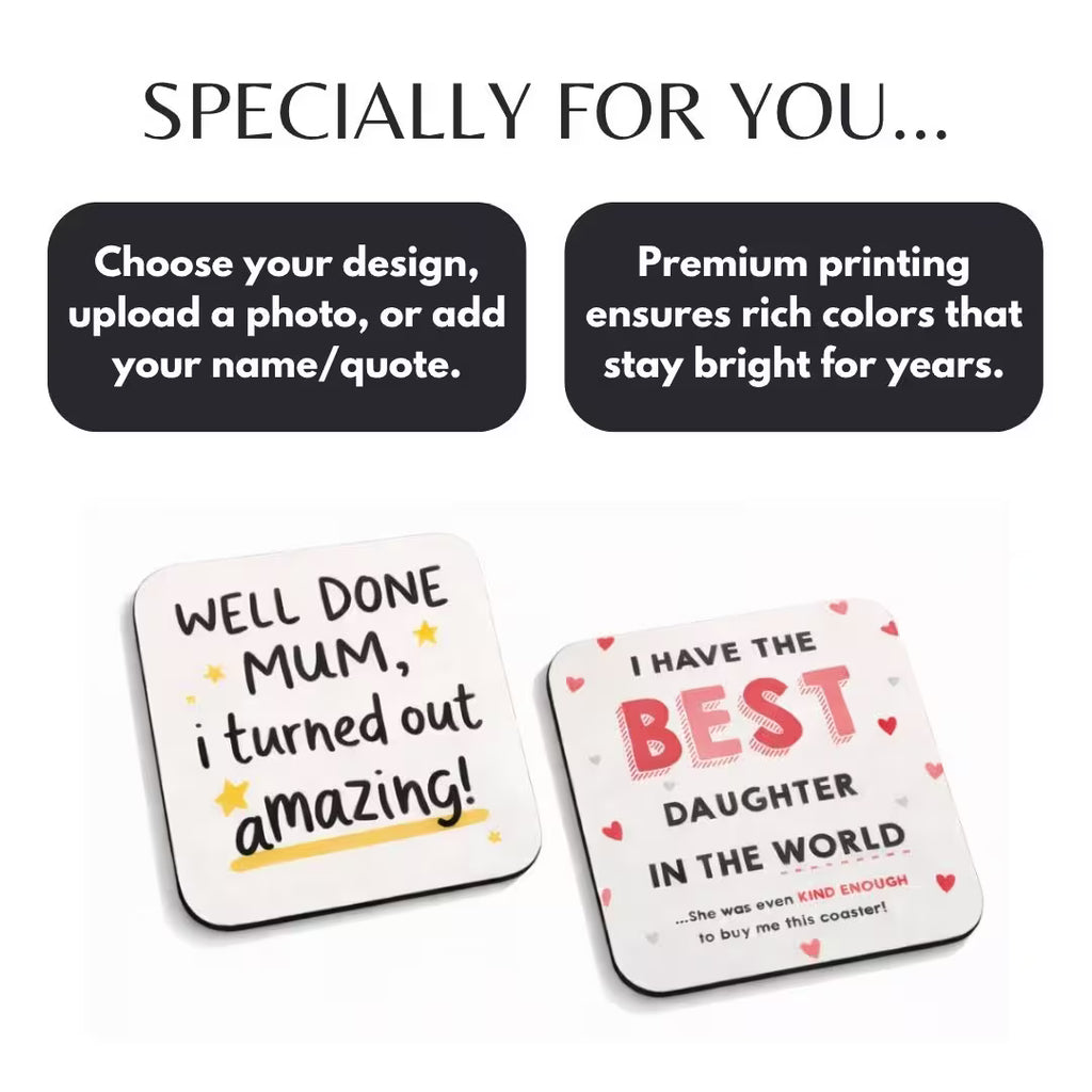 Funny Quotes Square Coaster Set – Sassy Gifts for Mom