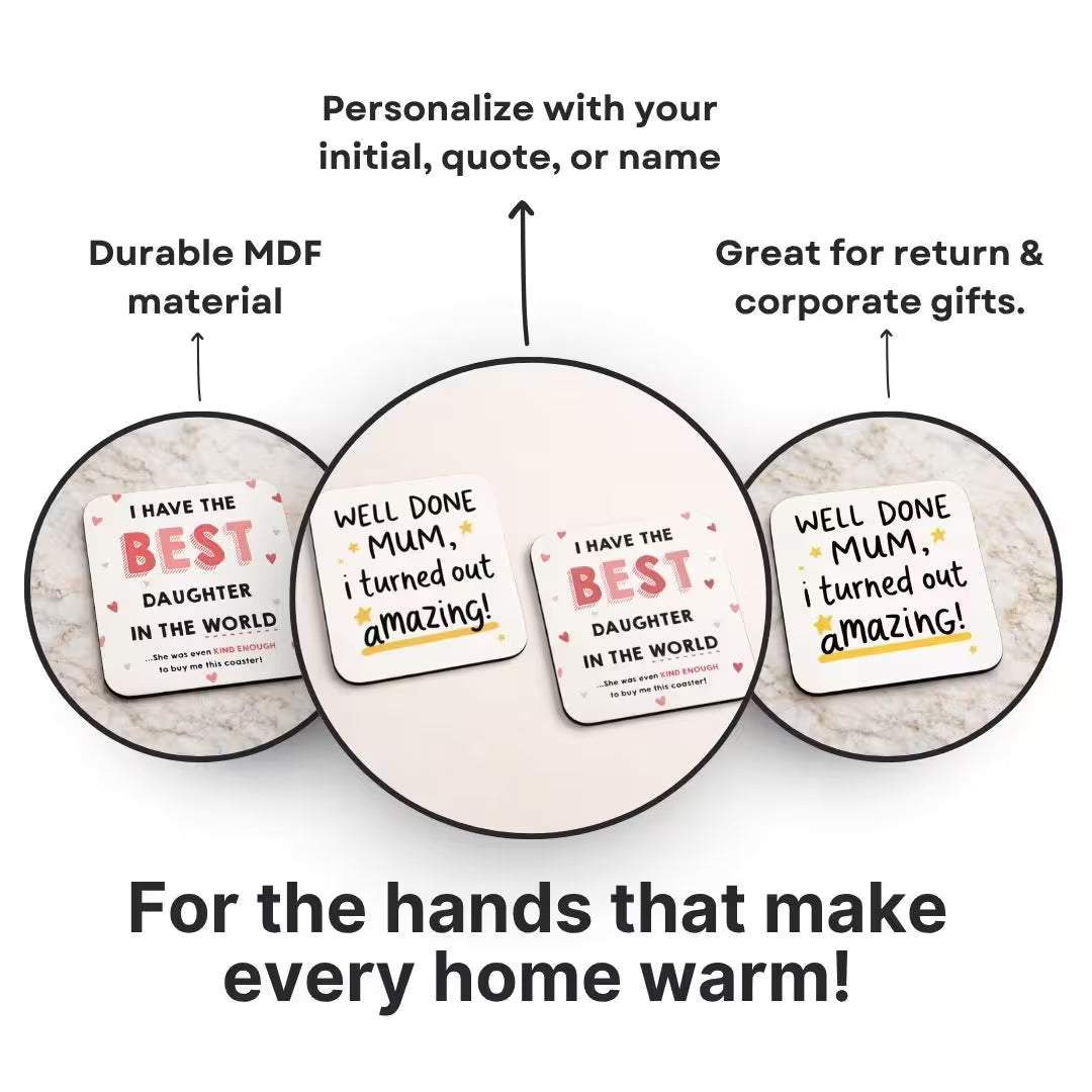 Funny Quotes Square Coaster Set – Sassy Gifts for Mom