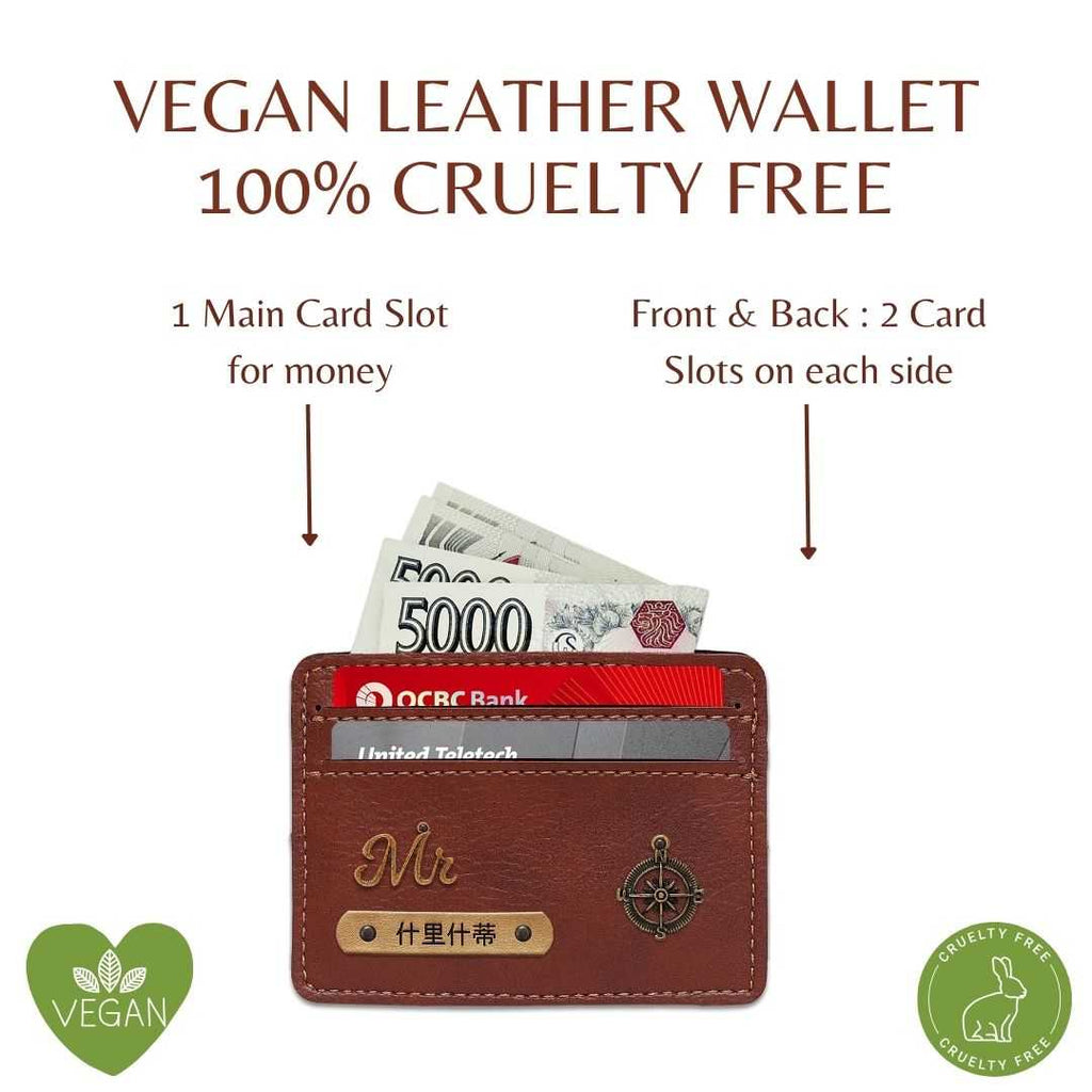 Customized Brown Card Holder with Name