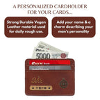 Customized Brown Card Holder with Name