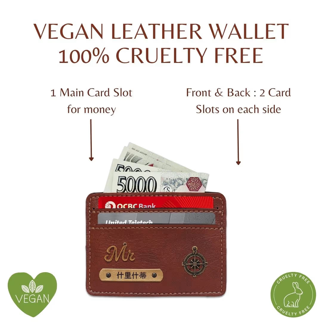 Customized Brown Card Holder with Name