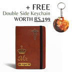 Personalized Elastic Closure Passport Cover - Brown