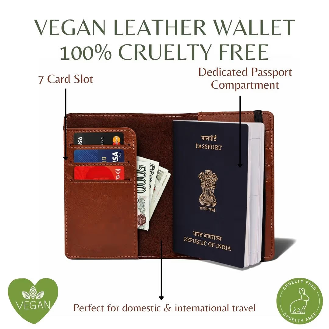 Personalized Elastic Closure Passport Cover - Brown