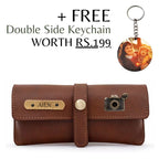 Personalized Brown Sunglass Cover with Name & Charm