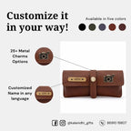 Personalized Brown Sunglass Cover with Name & Charm
