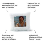 White Square Customized Furr Photo Pillow
