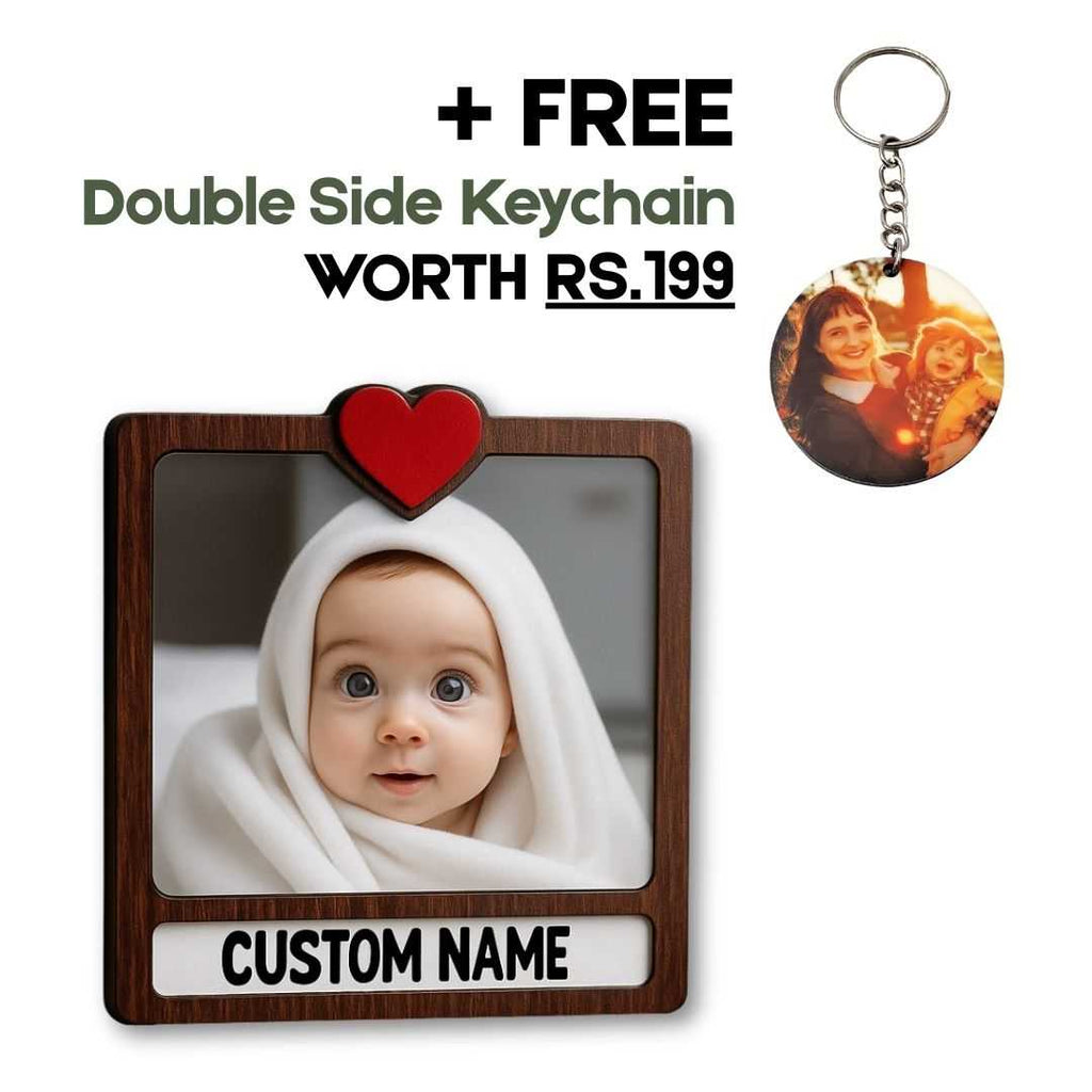 Wooden Personalized Photo Fridge Magnet
