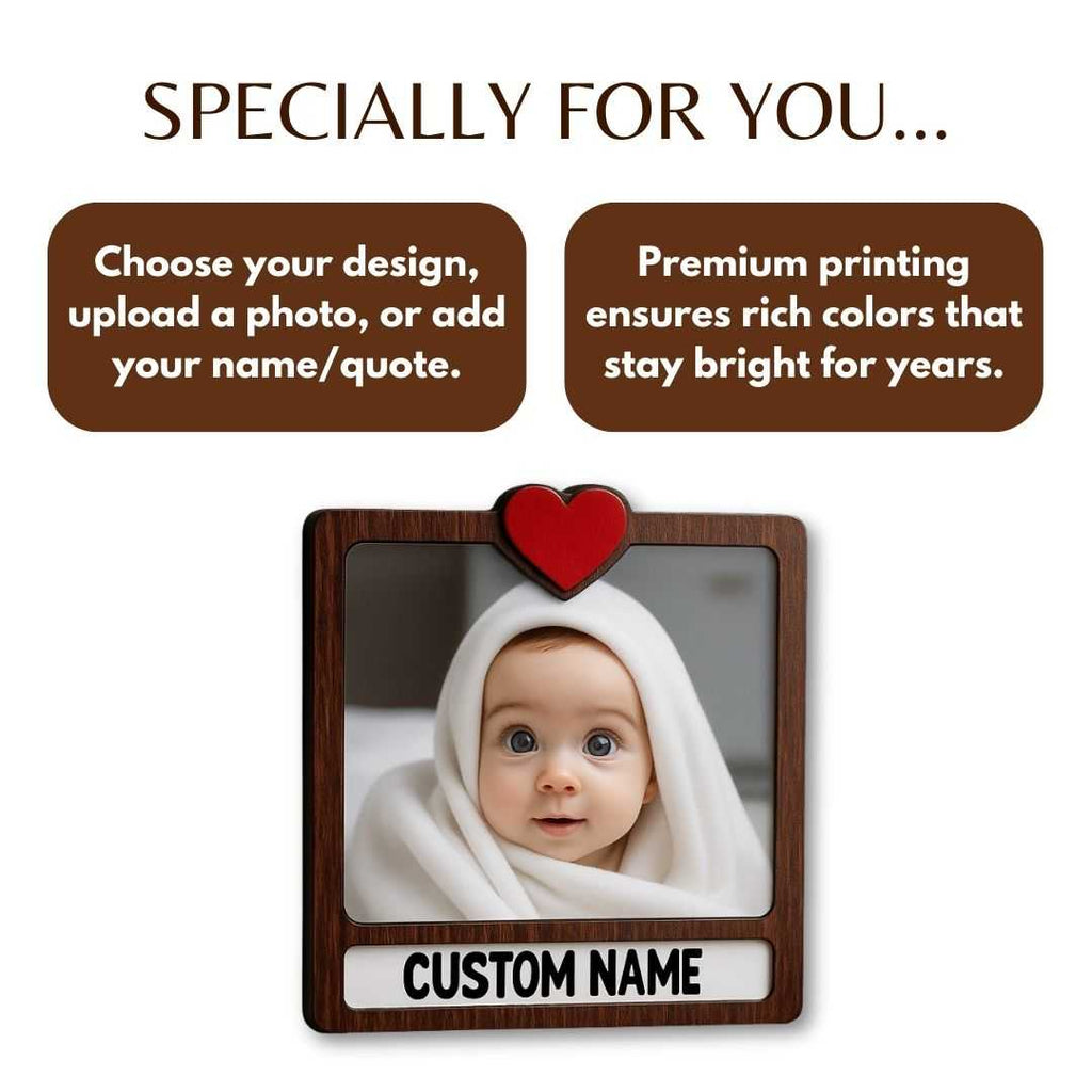 Wooden Personalized Photo Fridge Magnet