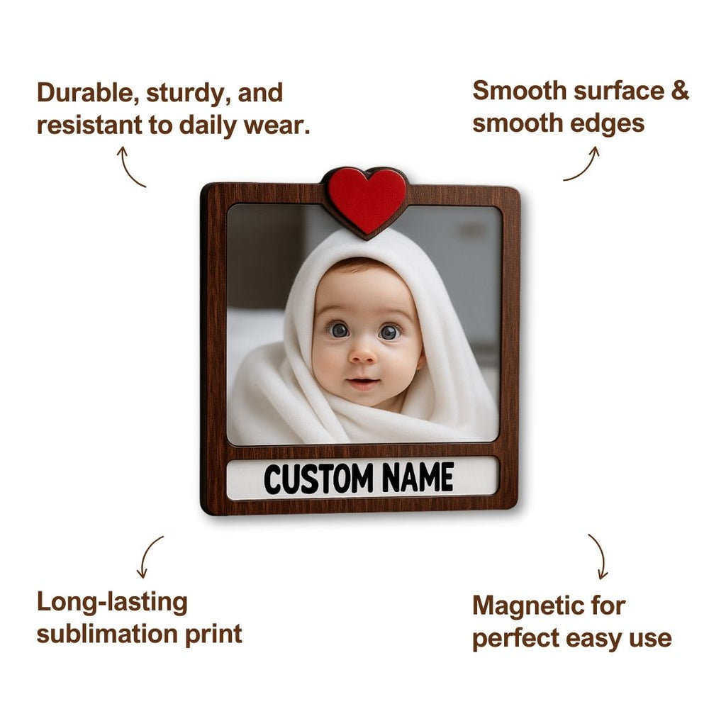 Wooden Personalized Photo Fridge Magnet